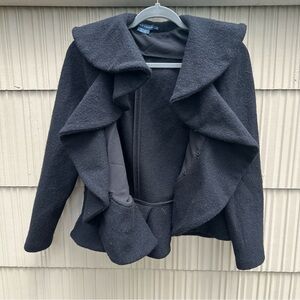 Ralph Lauren Woolen Ruffle Peplum Jacket